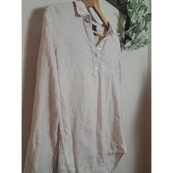 Jones New York 100% Linen Women's Button V-neck Ivory Size Small - Picture 6 of 6